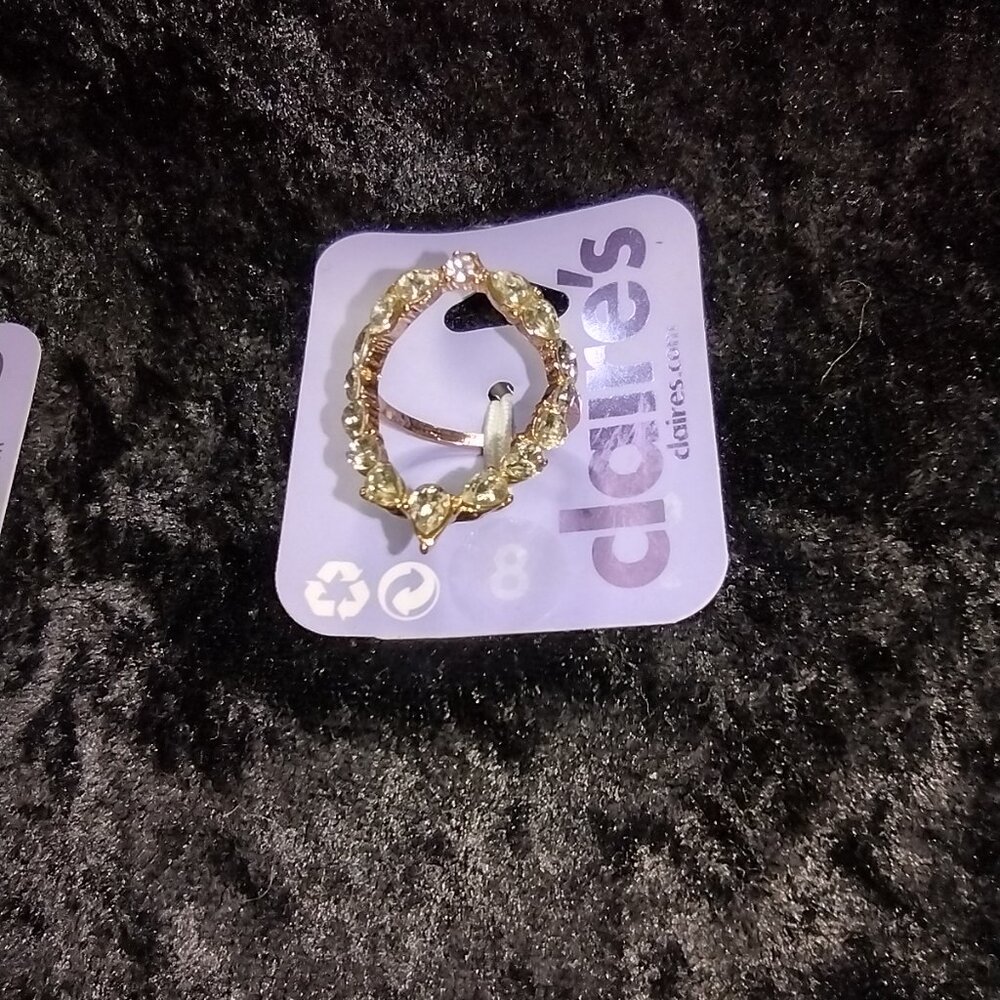 Lot New Claires Colored Faux Gemstone Rings Hypoallergenic Earrings Crawlers Set - Picture 5 of 7